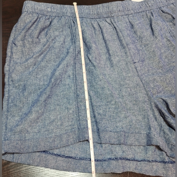 Old Navy Linen Shorts Womens Size 3XL Blue Flat Front Elastic Waist Pull On - Picture 8 of 16